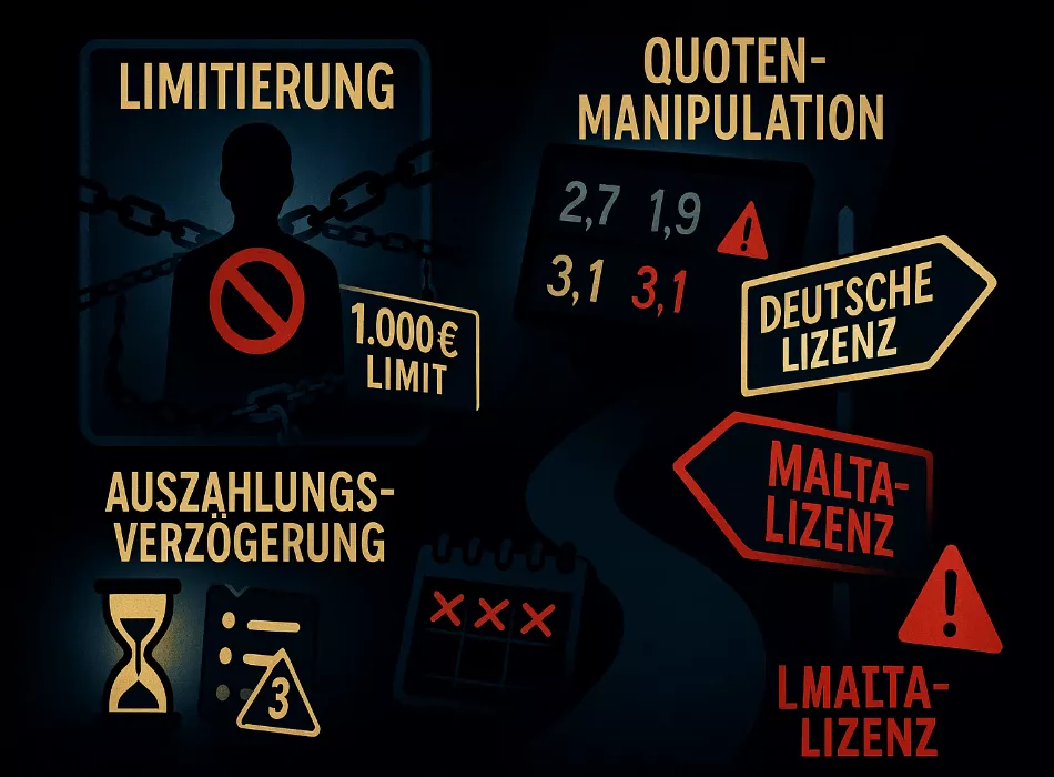 Dunkle Seite der Wettanbieter - Limitierung erfolgreicher Wetter, Quotenmanipulation und Lizenzprobleme