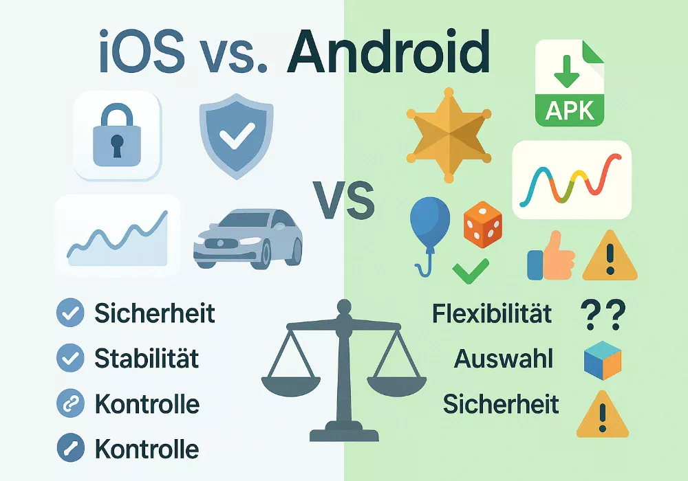 iOS vs Android Vergleich für Wett-Apps - Betriebssysteme, Sicherheit und Performance im Test